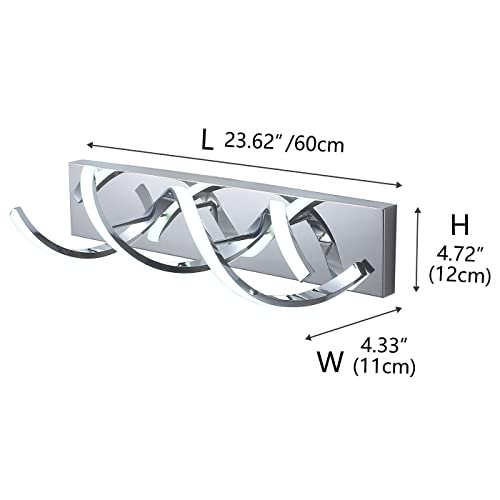 Image of Aiwen Modern LED Bathroom Vanity Lights, 1-Light Aluminium Stainless Steel Unique Spiral Design Wall Lighting Fixture, Bathroom Sconces Wall Lighting for Living Room Entryway Bedroom Wall Sconce