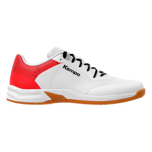 Kempa - Kempa Men's Kourtfly Three Handball Shoes, White red, 7.5 UK