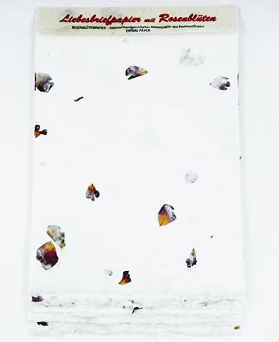 paperfreak: Papel de carta de amor (A4, 40 hojas, hecho a mano, con borde verjurado unilateral, papel verjurado, papel verjurado