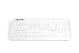 WetKeys SaniType 'Blue Connect' Professional-Grade Rigid Silicone Washable Wireless Bluetooth®; Keyboard with ON/Off Switch (BT) (White) | KBSTRBT99Si-W