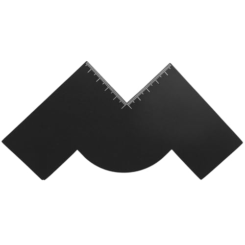 lasuroa Scheda Miglioramento Barbiere con Indicatore Misura, Strumento Modellare l'Attaccatura Capelli a Forma W Scheda Riutilizzabile Bordo Spray Colorato Modello Barba Nero per Barbiere Uomo