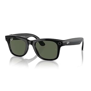 Meta Ray-Ban Wayfarer (Standard) Smart Glasses – Shiny Black, G15 Green