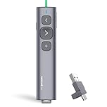 Norwii N95 Presentation Clicker with USB-A&C Receiver, PowerPoint Clicker for Presentation Remote, Rechargeable Wireless Presenter Pointer, Slide Advancer for PC/Laptop/e-Book (Green, USB-AC)