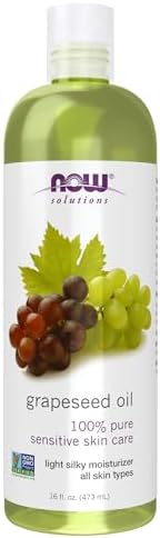 NOW Foods Solutions, Grapeseed Oil, Skin Care for Sensitive Skin, Light Silky Moisturizer for All Skin Types, 16-Ounce