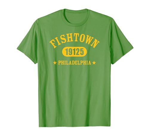FISHTOWN Philadelphia PA 19125 Classic Athletic Design T-Shirt, Men, Grass Green, Large