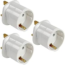 3X EU to UK Plug Adapter - TALENTEC - White - Type C to Type G - Travel & Home