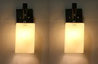 ONECYA ROYAL FANCY Round Wooden Wall Light/Wall Hanging Lamp for Bedroom, Pendant Light Indoor and Outdoor Electric (Pack of 2) Downcya091