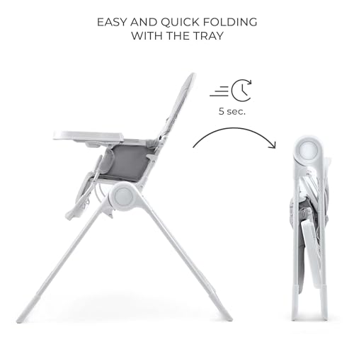 Image of Kinderkraft BINCI Folding High Chair, Light Gray