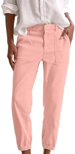 Linen Cpris Pants for Women 2024 with Pockets Summer Casual Cpri Vacation Bermuda Pants Palazzo Pullon Fall Trouser