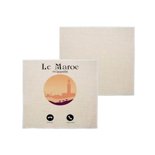 sous Verre en Lin - Le Maroc m'appelle Paysages Voyage - 1 unité (100 x 100 mm)