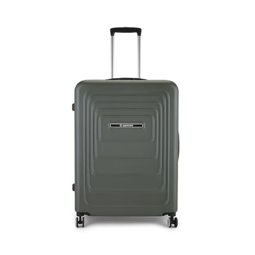 Image of uppercase Helix Solid (Large) 78Cm Textured Trolley Bag with Combination Lock, 8 Wheels, Eco Polycarbonate Luggage, Laundry Compartment, Durable Design for Travel - Suitcase for Men & Women Grey