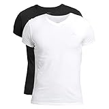 Regular fit 2-Pack V-Neck T-Shirts - M - Black/White