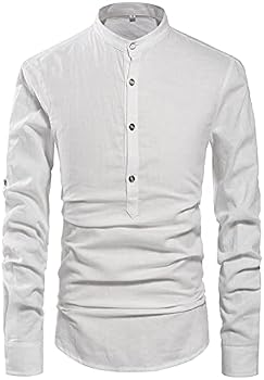 NITAGUT Men Henley Neck Long Sleeve 
