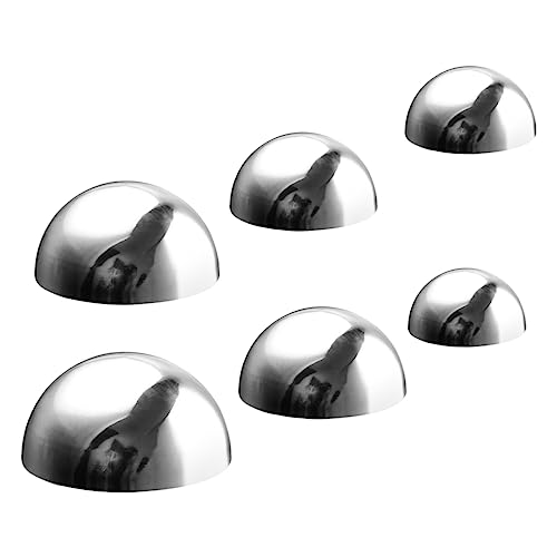 BCOATH 6Pcs Stainless Steel Mirror Gazing Balls Reflective Hollow Garden Orbs for Outdoor Durable Hemisphere Spheres to Stylish