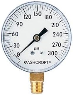 Ashcroft 25-W-1005-H-02L-300# 0 to 300 Psi Utility Gauge, 2 1/2" Dial, Bottom Connection