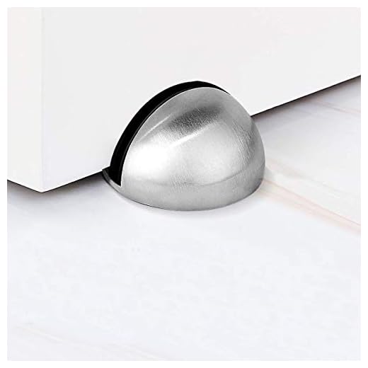 TPOHH Stainless Steel Half Dome Floor Door Stopper, Brushed Nickel Doorstop Double-Sided Adhesive No Need to Drill