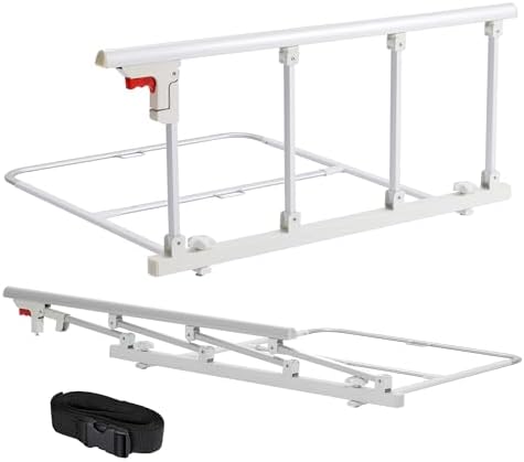 ELENKER Bed Safety Rail, Folding Bed Assist Handle Adjustable Medical Hospital Assistive Devices Bed Railing for Elderly Seniors Adults,37.8" x16.3