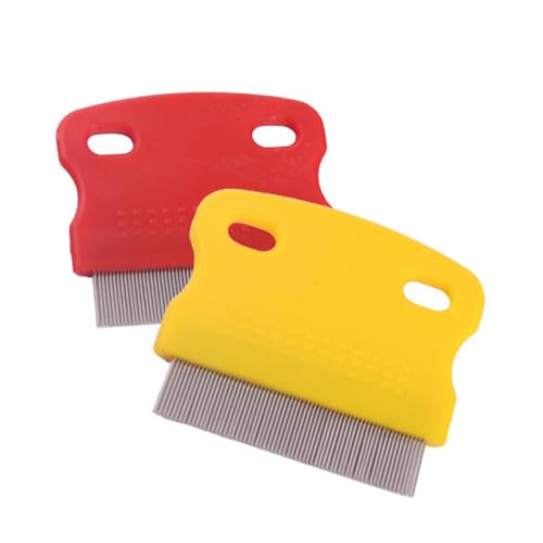 TOYANDONA 2 Piezas Peine para Mascotas Acero Inoxidable Peine de Acero con Dientes para Aseo y Eliminación de Pulgas Perros y Gatos Paquete de Unidades con Colores Aleatorios