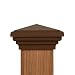 4x4 Post Cap (3.5" x 3.5") - Brown Pyramid Top (Case of 12) - With 10 Year Warranty