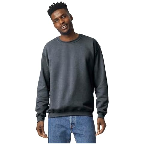 GILDAN Men's Dark Heather Fleece Sweatshirt Cover