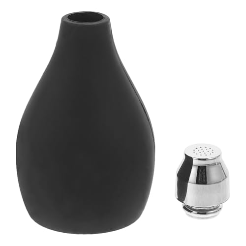 HOOWIFFY Botella Rociadora de Polvo Seco Recargable Negra, Pulverizador Portátil para Barbería y Cuidado Personal, Envase Rellenable para Polvos Talco, Control de Aceite y Uso en Salones