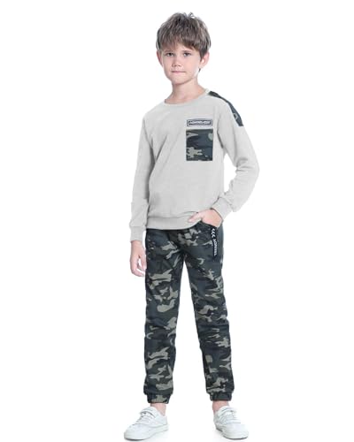 LOLANTA Boys Clothes Casual Camouflage 2 Piece Outfits Kids Long sleeve Sweatshirt Pants Sets Tracksuit3
