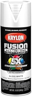 Krylon Fusion All-In-One Adhesive Spray Paint for Indoor/Outdoor Use, 12 oz, White