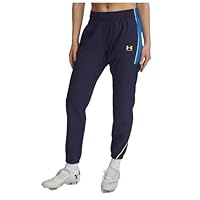 Under Armour Femme UA W Challenger Warmup Pantalon De Survêtement, Bleu Marine Délavé/Jaune Haute Visibilité, XS EU