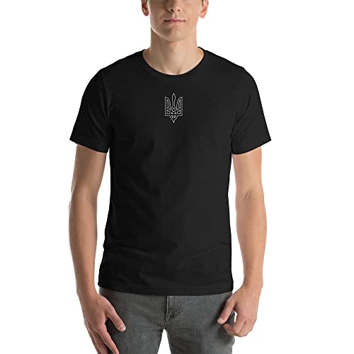 T-shirt Ukraine Trident Zelensky noir t-shirt homme imprimé blason ukrainien
