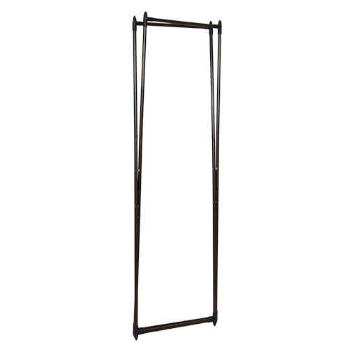 Image of Household Essentials Valet Folding Clothes Rack, Strong Metal X-Frame, Chic Design, Great for Guest and Dressing Rooms, Portable and Easy to Use, Folds Flat, Antique Bronze
