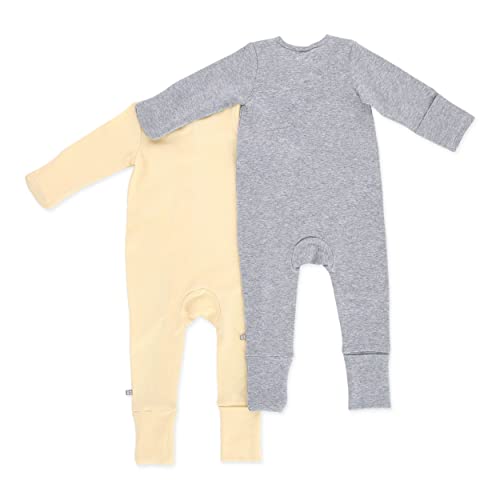 Oeteo Organic Cotton Zippy Baby Jumpsuits Zipper Rompers (Yellow, 0-3 Months) #TOP1