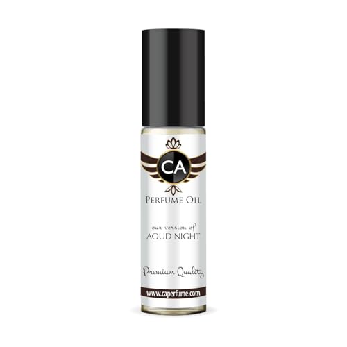 CA Perfume Impression of Aoud Night Unisex Fragrance Oil Amber Woody Scent Long Lasting Perfumes for Women &amp; Men Travel Size TSA Ready Mini Parfum Body Oil Roll-on 0.33 Fl Oz 10ml