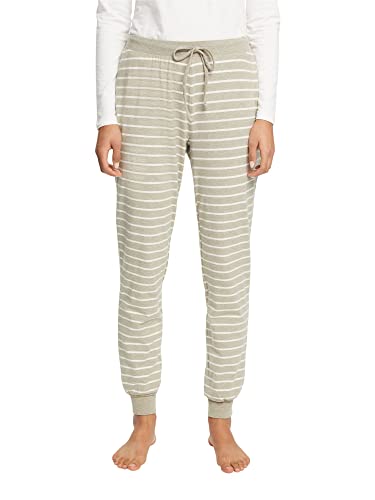 ESPRIT Damen Y/D Stripe Cotton Single Pant Pyjamaunterteil, Light Khaki, 42...