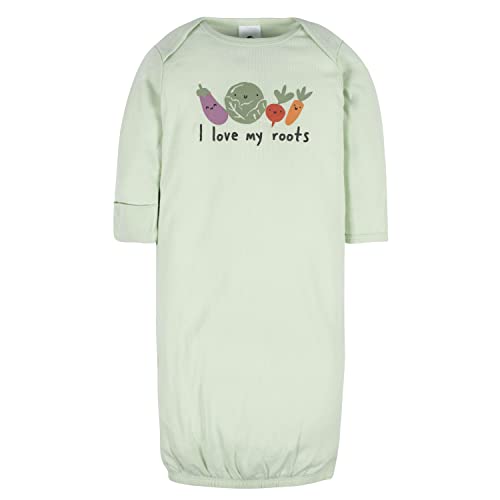 Gerber Unisex Baby Boy and Girls 4-Pack Sleeper Gown Gloaming Green 0-6 Months