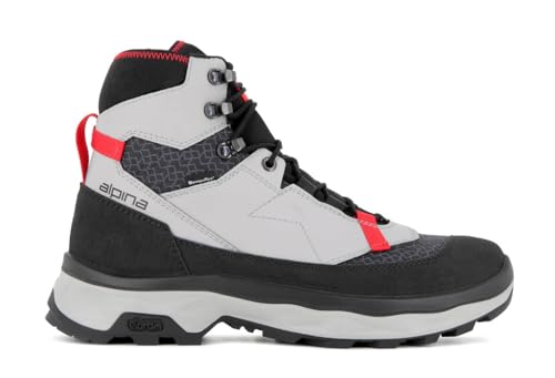 Alpina PERFORMANCE Men Waterproof Boots Vibram Camping Hiking Backpacking Grip Lightweight Vegan Synthetic Made in Europe Size 8 EU 41 Grey