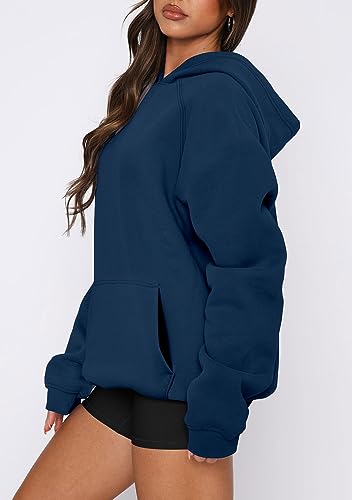 onlypuff Women Pullover Sweatshirt Long Sleeve Hoodies Kangaroo Pocket Fleece Basic Sweater