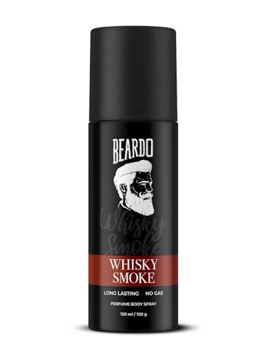 Beardo Whisky Smoke Perfume Body Spray for Men 120ml | Spicy, Woody - Oudh No Gas Deo for Men Long Lasting | Date night Deodorant for men | Gift for Husband | Gift For Friends
