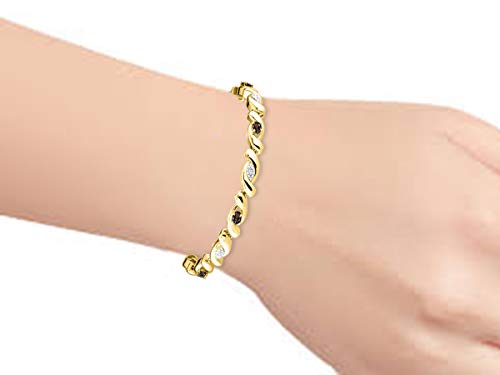 Rylos Bracelets For Women 925 Yellow Gold Plated Silver Infinity Twist Tennis Bracelet Gemstone & Genuine Diamonds Adjustable To Fit 7"-8" Wrist, 6-4X3Mm Smoky Quartz Jewelry For Women Friendship #TOP1