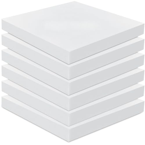 Image of Frienda 6 Pack 3 inch X 20 inch X 20 inch Upholstery High Density Foam Cushion White Replacement Cushion or Commercial Use Stuffing Craft Foam Couch Chair Padding DIY Projects