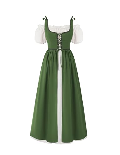 Spooktacular Creations Halloween Renaissance Dress Costume Women, Green Short Sleeves