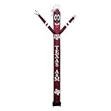 Sporticulture NCAA Texas A&M Football Wacky Waving Inflatable Tube Guy with LED Lights & Built-in Blower - 6' x 36' x 96' Inflatable Tube Man Crazy Sports Fan Outdoor Party Decoration