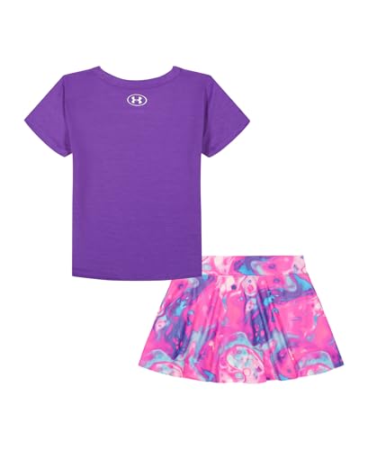 Image of Under Armour Girl's 2-piece Short Sleeve Tee and Skort Set, Lightweight and Comfortable