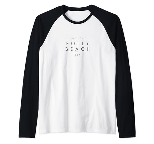 Folly Beach South Carolina Holiday SC Vacation Vintage Raglan Baseball Tee
