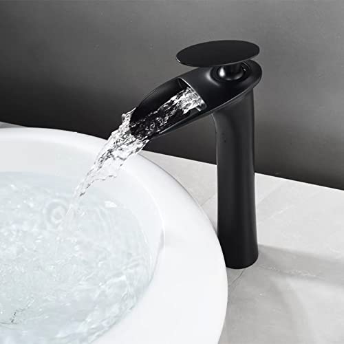 Cascade pour laiton robinet haut anti-éclaboussures or brossé pour lavabo