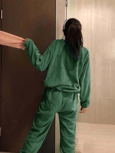 Image of KOTTY Women's Fleece Tracksuit Set | Woolen Co-ord Sweatpants for Winter | Loose Fit Winterset for Ladies