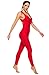 FITTOO Femme Combinaison de Sport Sexy Slim Leggings Fitness Anti-Cellulite Dos Nu Push Up Jumpsuit,XL,Rouge