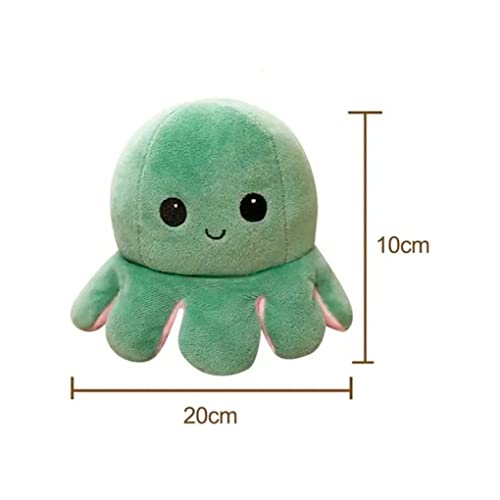 Brinquedo Polvo De Pelúcia Reversível Feliz e Bravo 20cm - Laranja E Amarelo