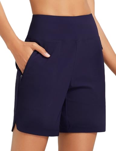 baleaf Women's 3"/5"/7"/9" High Waisted Swim Board Shorts Quick Dry Swimsuits Bottoms Trunks with Pockets