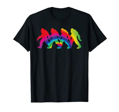 Bigfoot Silhouette Retro Tie Dye | Lindo Yeti Vintage Camiseta