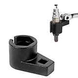 Sun Walker Offset Oxygen Sensor Socket, 3/8-Inch Drive by 7/8-Inch 22mm Offset O2 Sensor Remover, 6-Point Heavy Duty Oxygen Sensor Removal Tool with Wire Gate for Most Cars